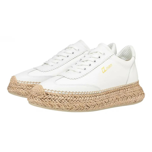 Christian Louboutin Espasneak Flat White Bianco Platform Espadrille Sneaker 40 - Picture 1 of 11